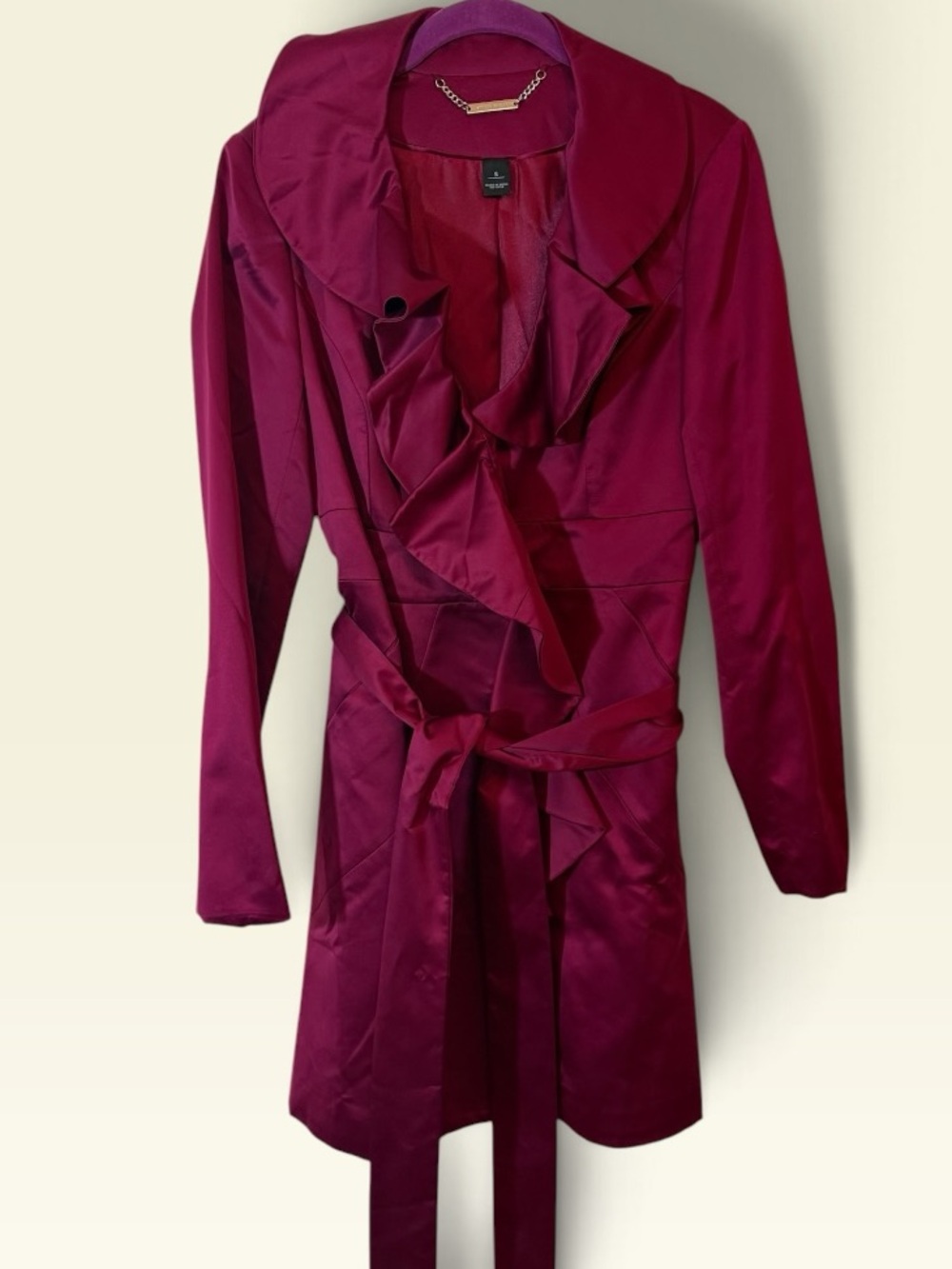 White House Black Market Rich Burgundy Coat